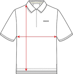 Junior Unisex Zip-Neck Performance Polo size chart