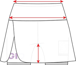 Girls’ Tennis Skort with Integrated Shorts size chart