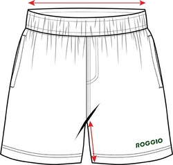 Junior Unisex Tennis Shorts with Ball Pockets size chart